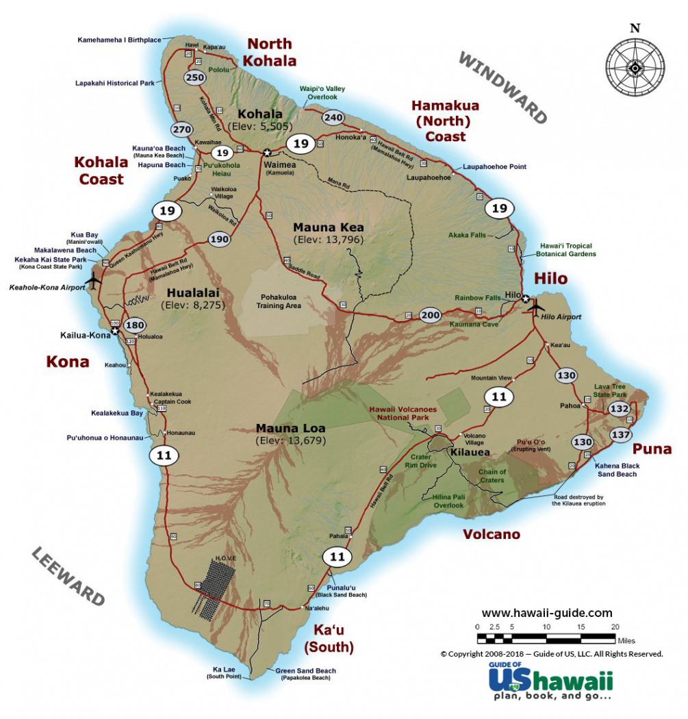 Big Island Hawaii Maps - Updated Travel Map Packet + Printable Map