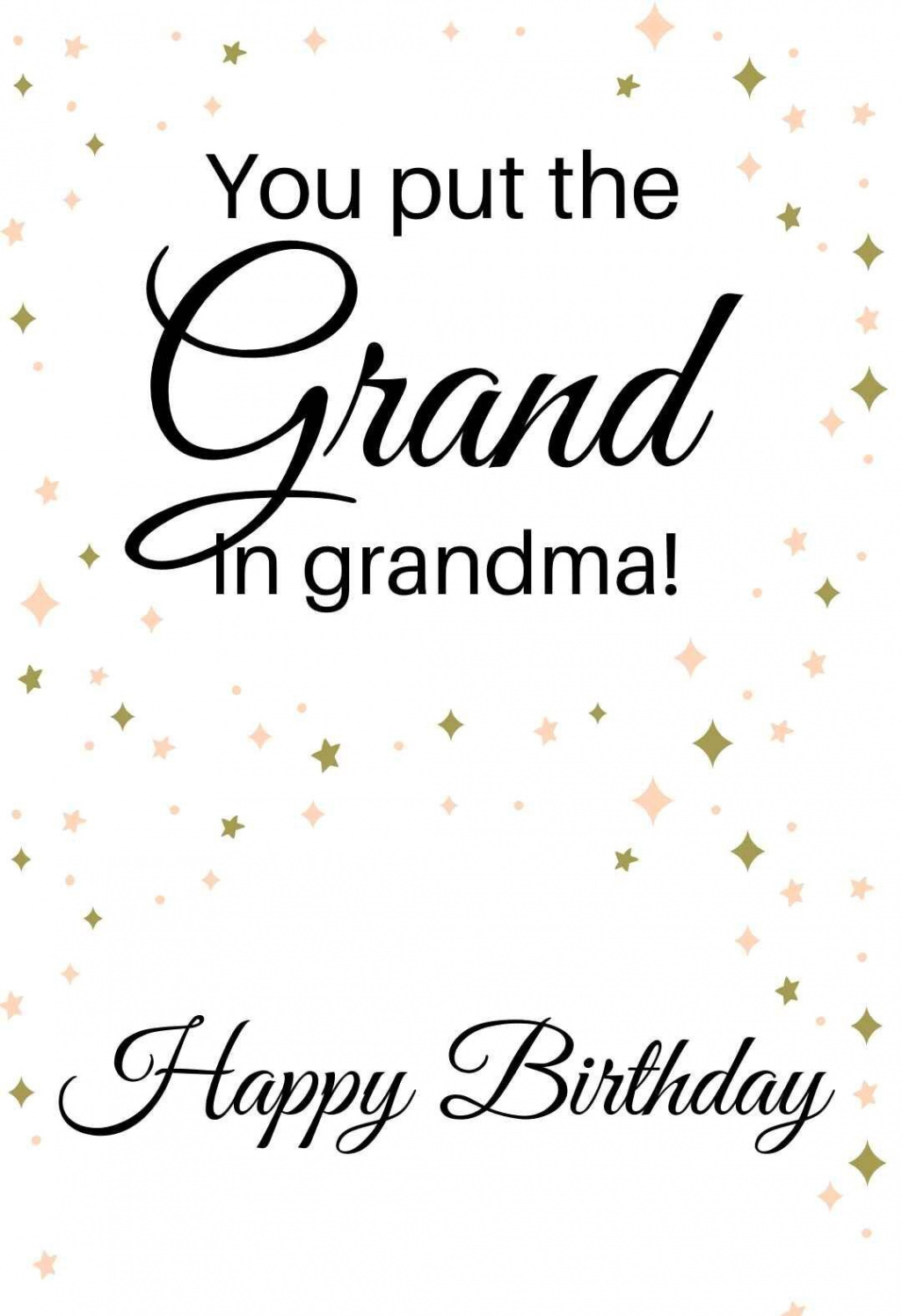 Birthday card printable, Happy birthday printable, Grandma