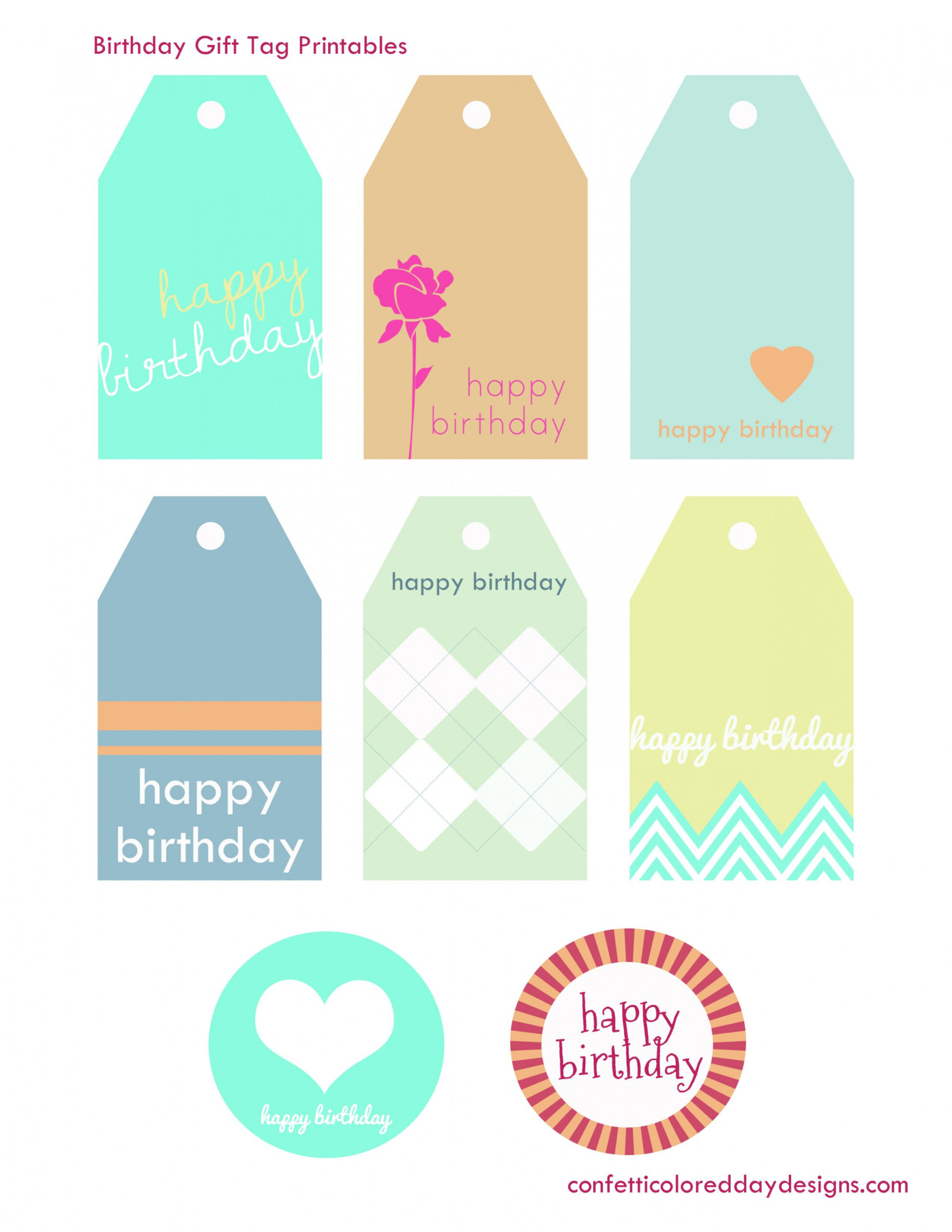 Birthday gift tags, Free printable birthday favor tags, Birthday