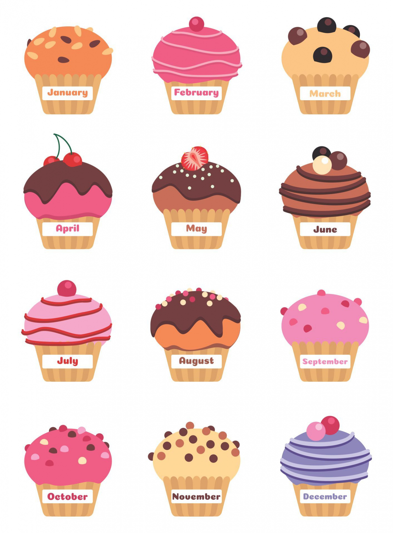 Birthday Month Cupcake Printables  Birthday board classroom