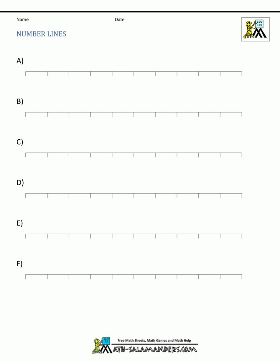 Blank Number Lines