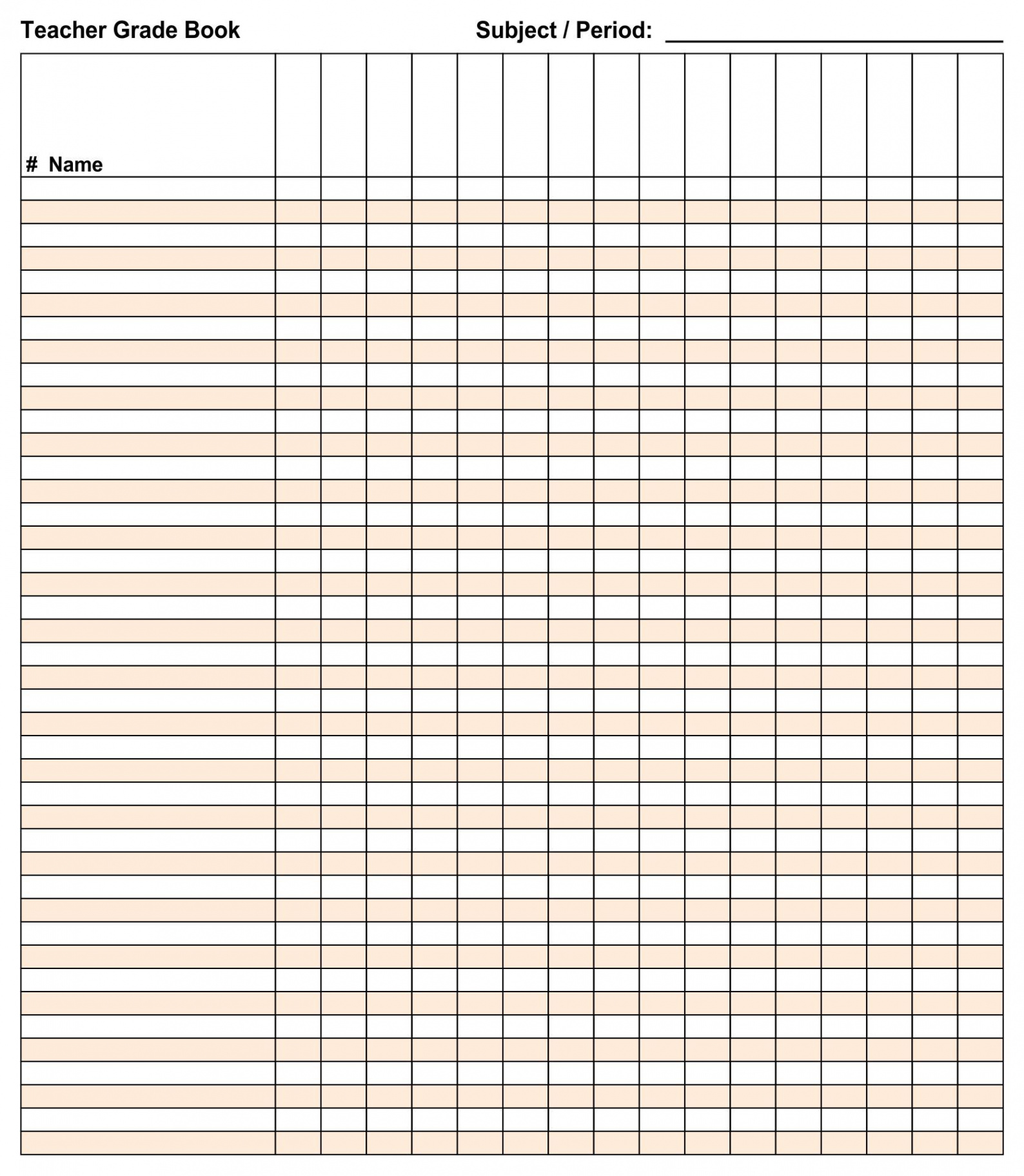 Blank Printable Grade Sheets For Teachers  Teacher grade book