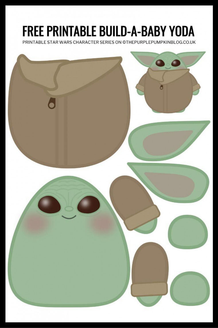 Build A Baby Yoda Free Printable! Grogu Template!