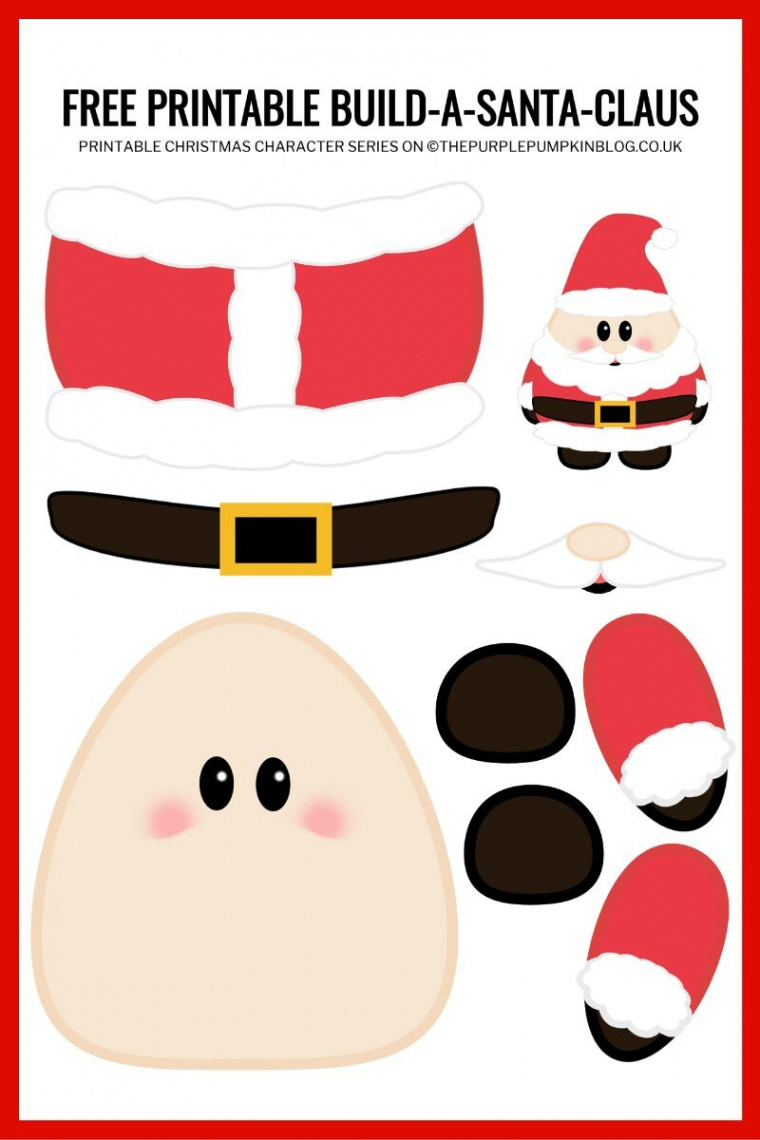 Build A Santa Printable  Free Printable Paper Santa Template!