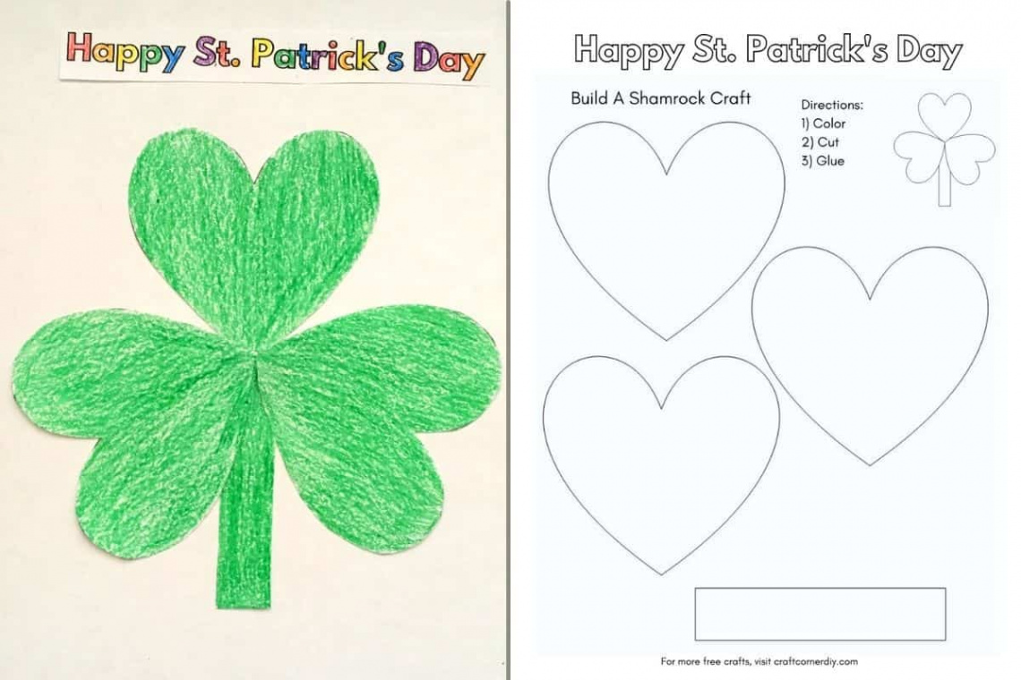 Build A Shamrock Craft - Free Printable  Craft Corner DIY