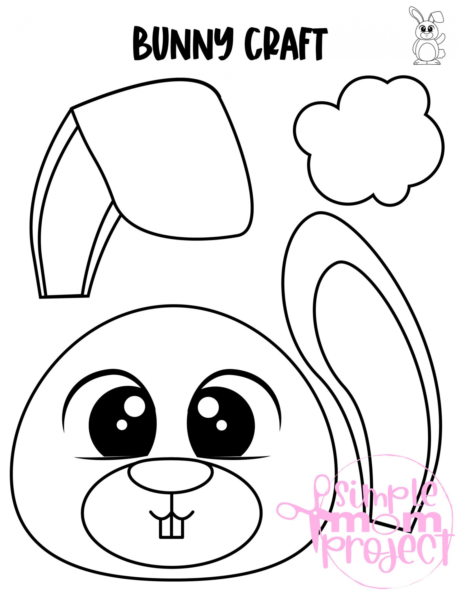 Bunny Rabbit Paper Bag Puppet Craft Template