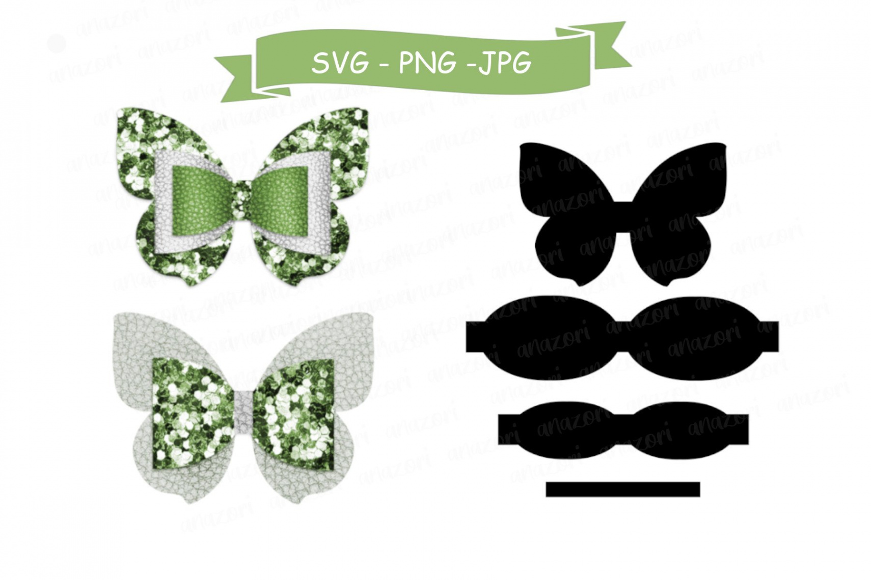 Butterfly Bow SVG Cut File, Hair Accessories SVG Template