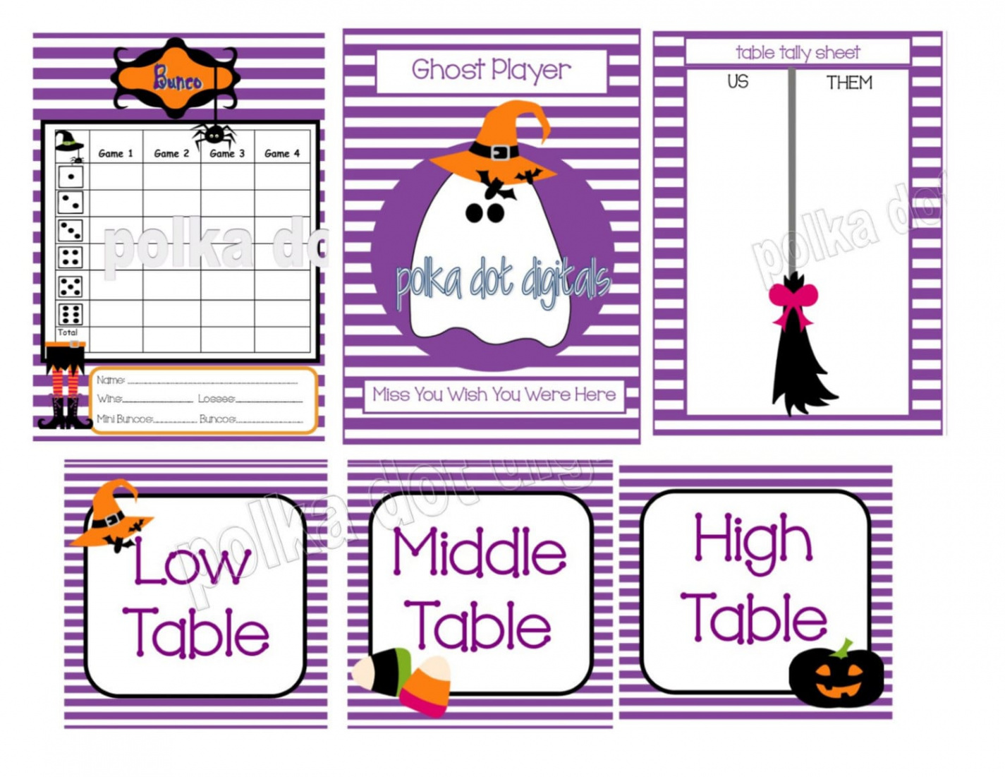 Buy  Get  Free HALLOWEEN Complete Set Bunco Score Card Sheet - Etsy