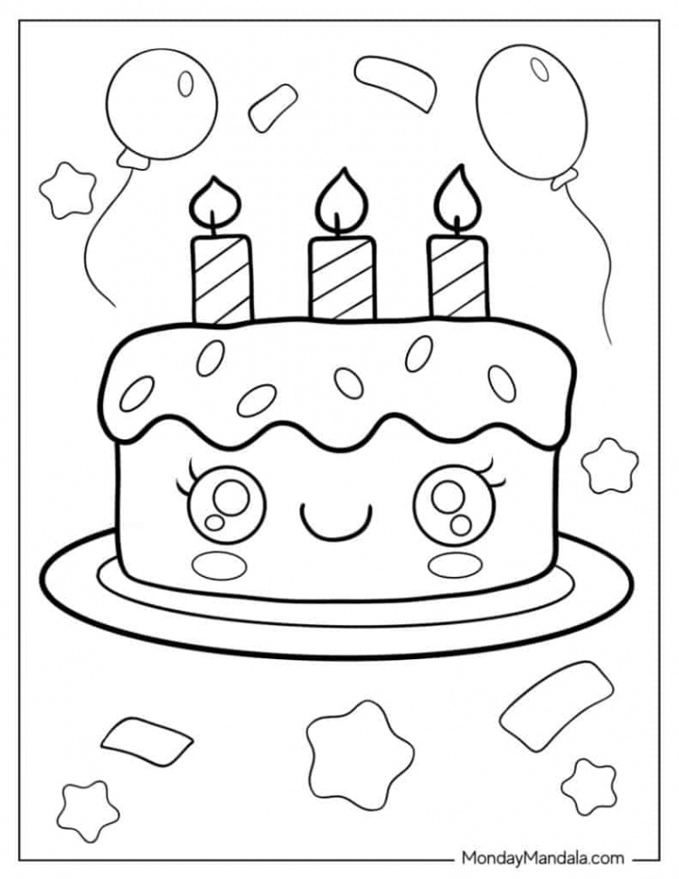 Cake Coloring Pages (Free PDF Printables)