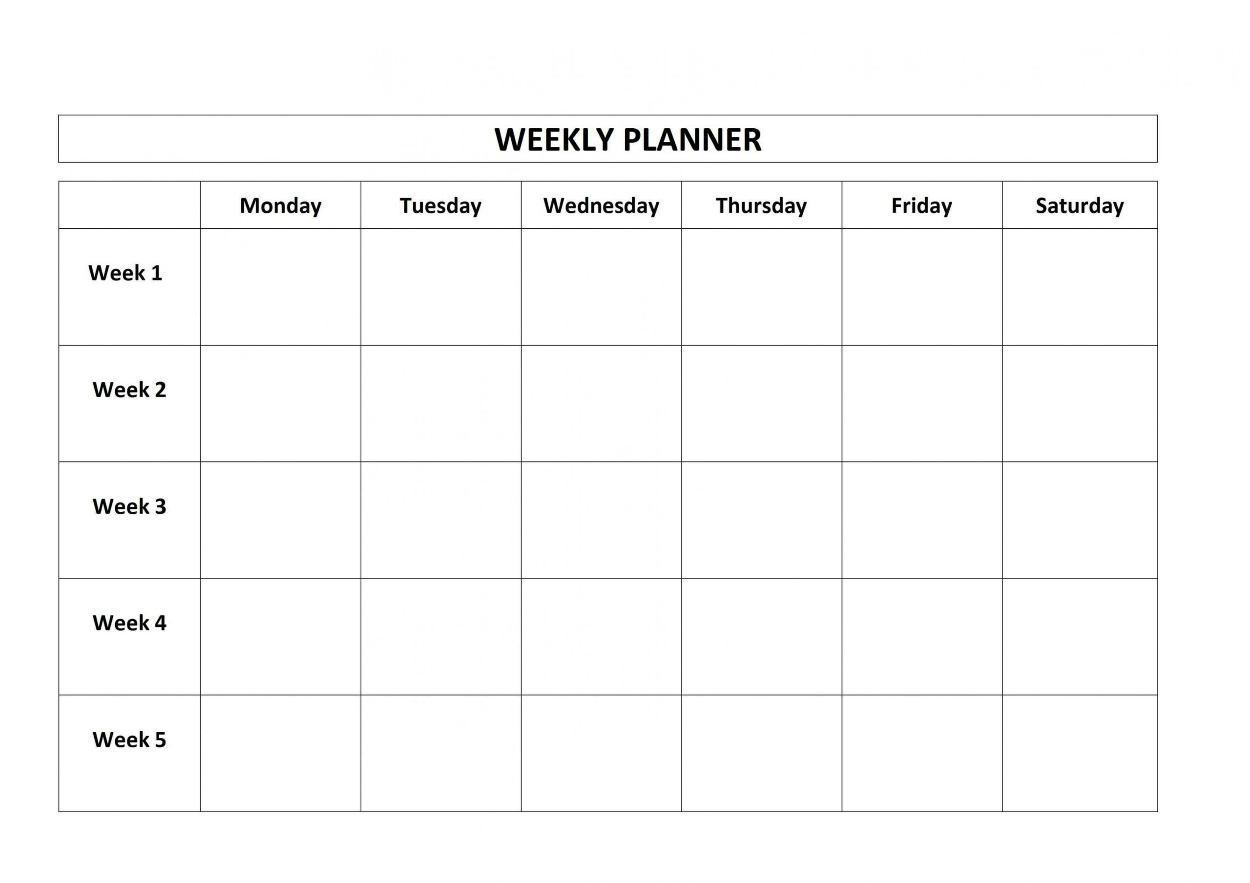 Calendar Template  Day Week  Weekly planner template, Weekly