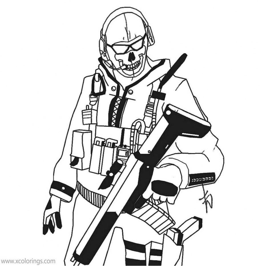 Call Of Duty Coloring Pages GHOST by birdboy - XColorings