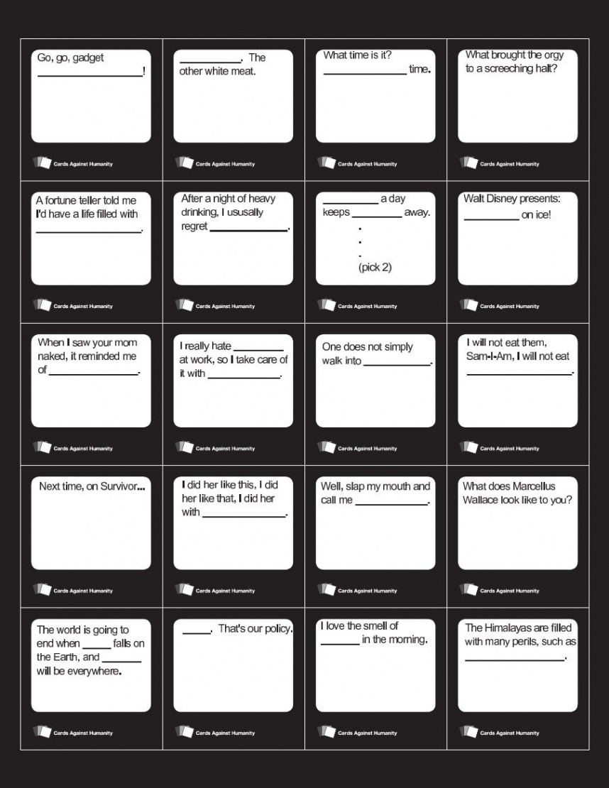 Cards Against Humanity Fan Blacks   Funniest cards against