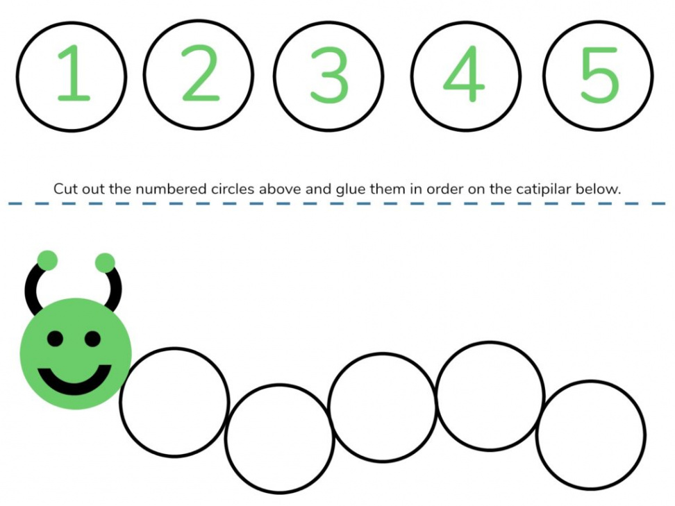 Caterpillar Math Free Printable Preschool Worksheets (Numbers