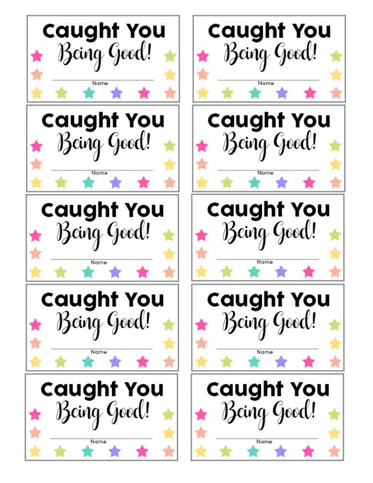 Caught You Being Good” Punch Cards  Behavior punch cards