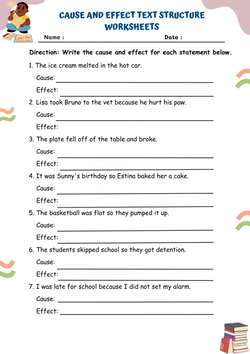 Cause And Effect Text Structure Worksheets  WorksheetsGO