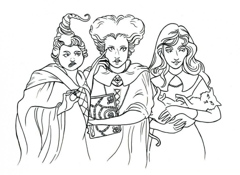 Characters from Hocus Pocus coloring page - Download, Print or