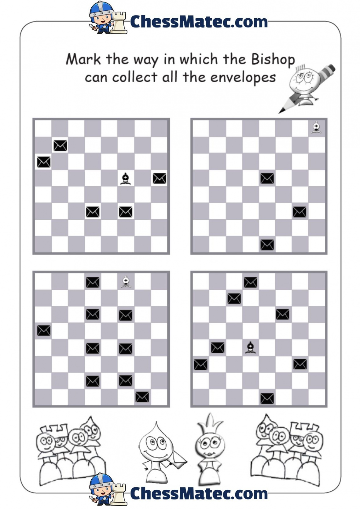 Chess Pieces - Learn the Bishop Move - Chess Worksheet  Learn