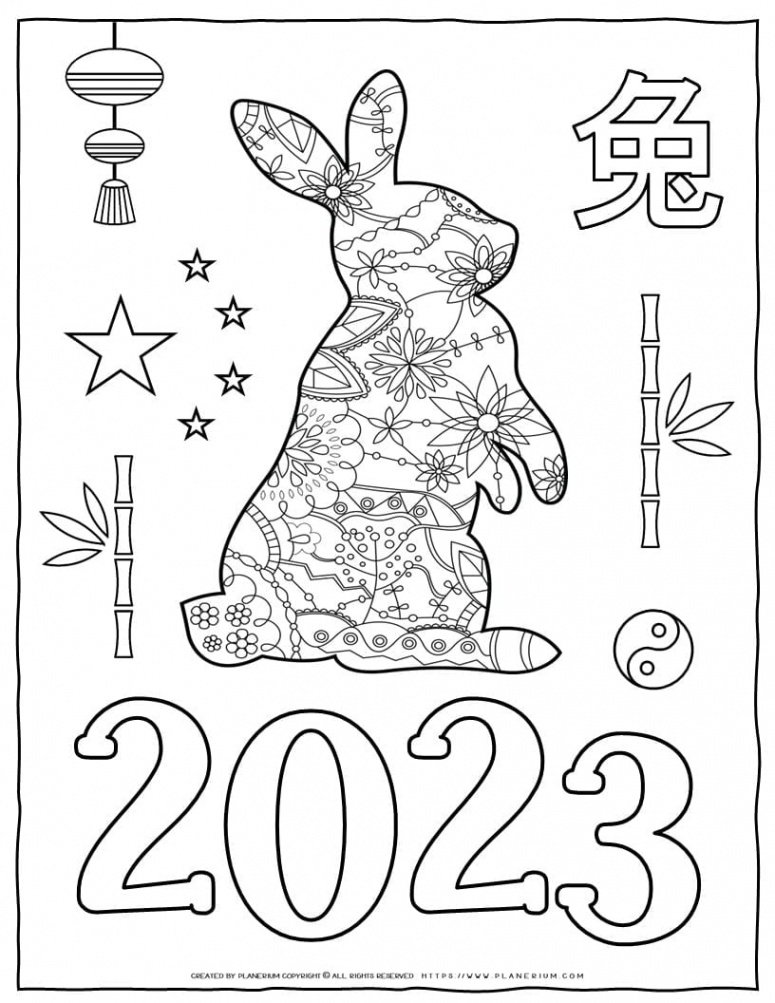 Chinese New Year Coloring Page  Planerium