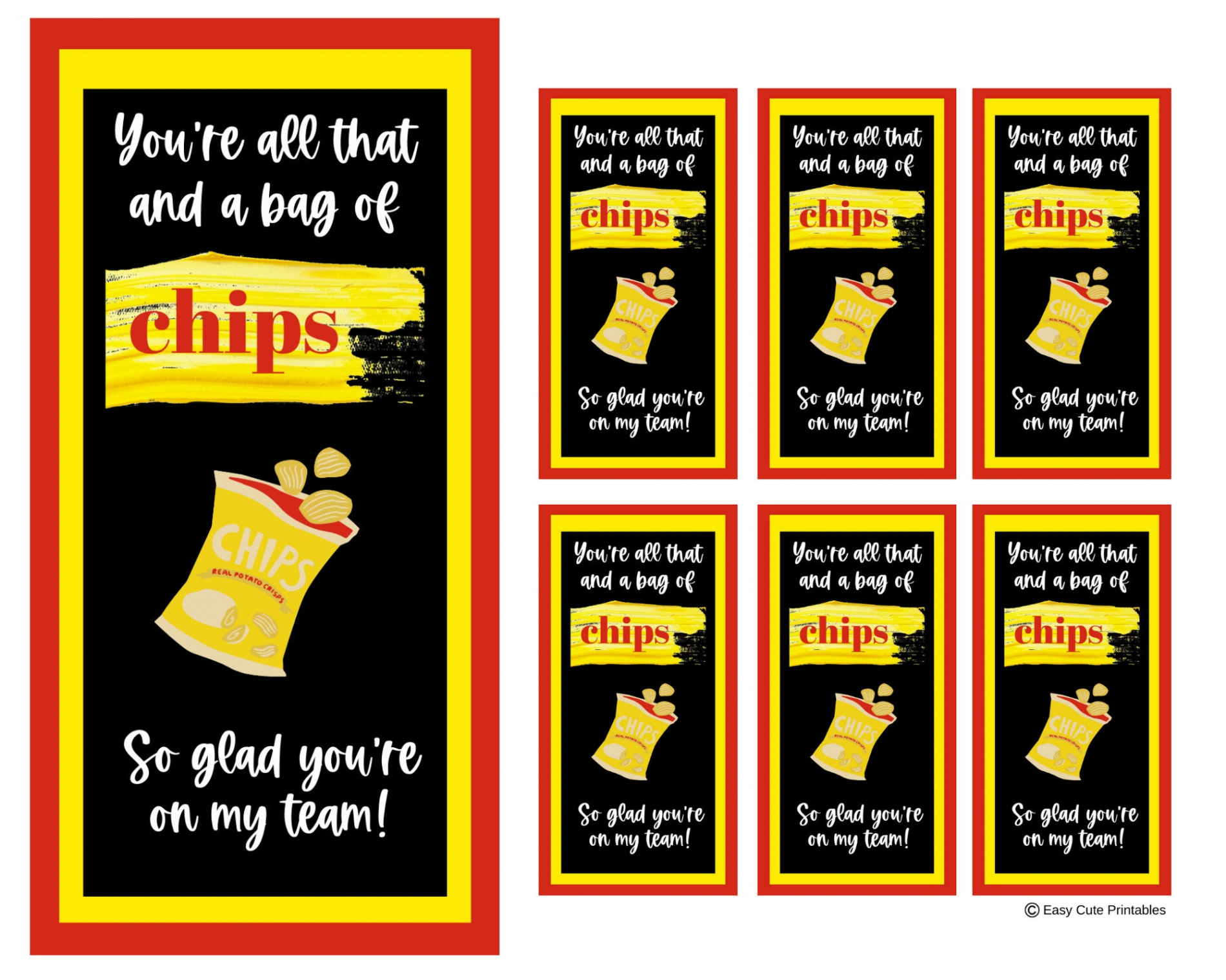 Chips Printable Tags Thank You Candy Tags Thank You - Etsy