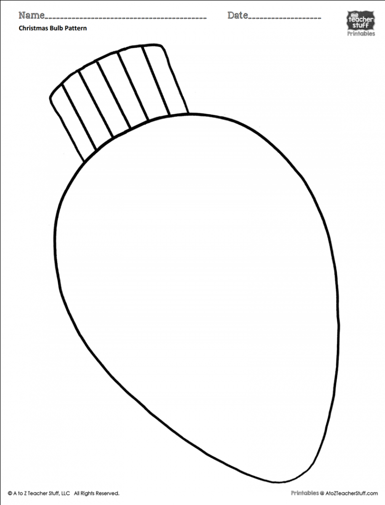 Christmas Bulb Coloring Pattern or Coloring Sheet  A to Z Teacher