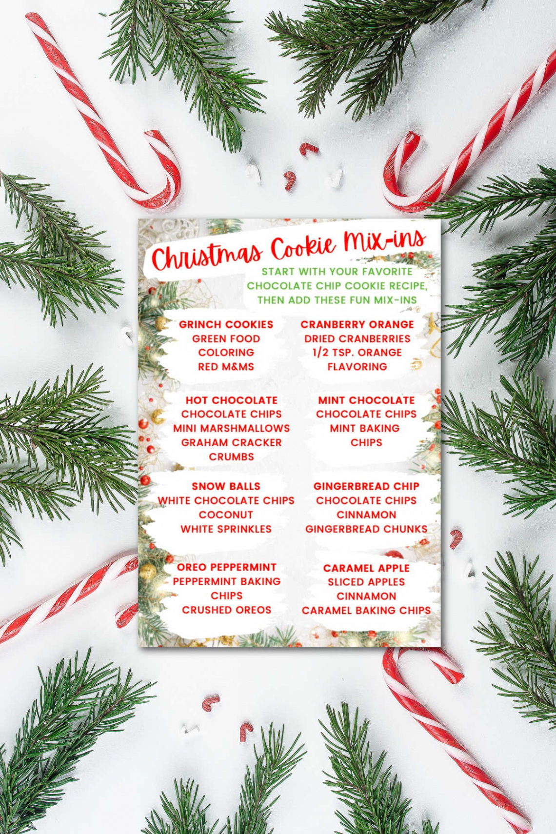 Christmas Cookies Mix Ins Free Printable - Savor + Savvy