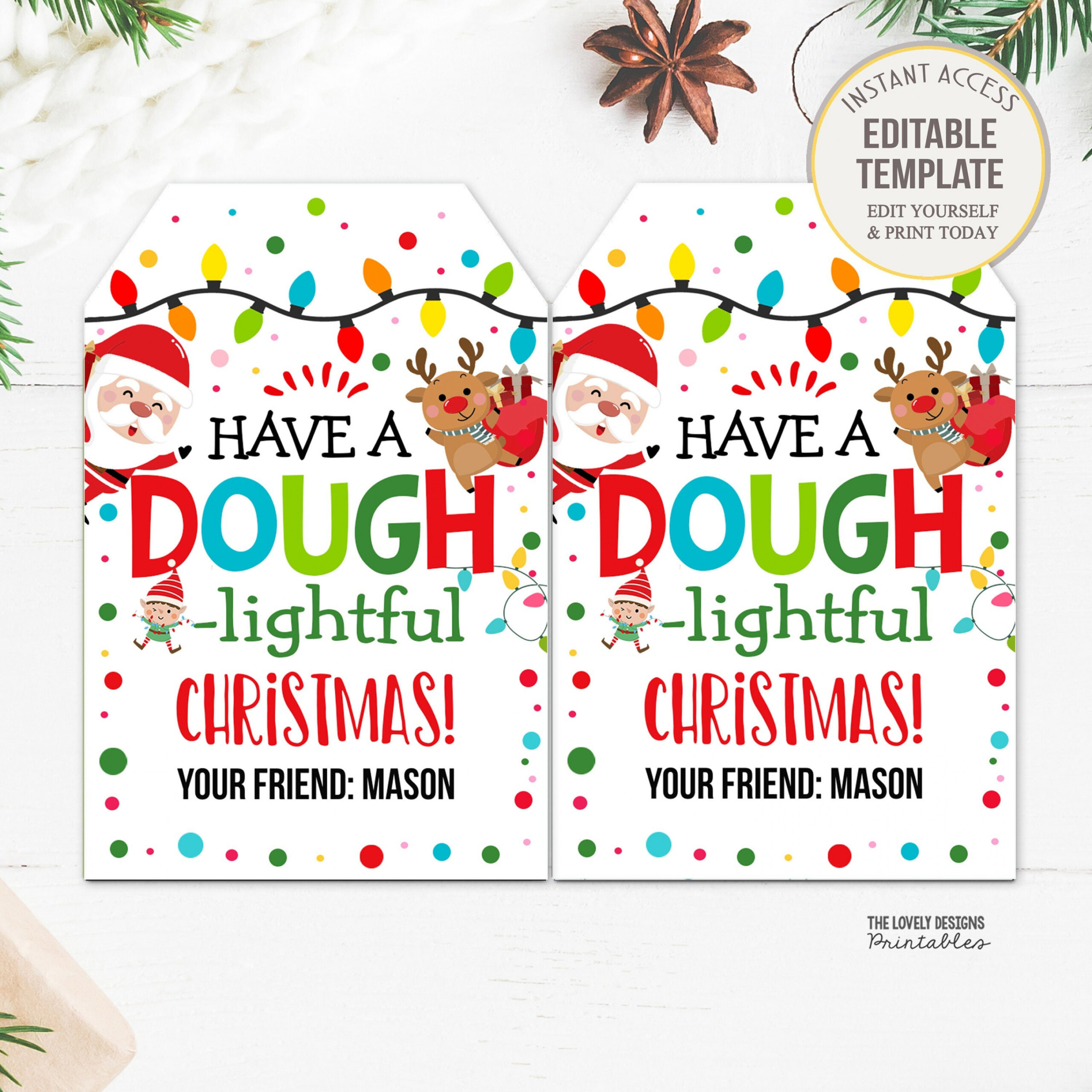 Christmas Gift Tags Have a Dough-lightful Christmas Printable - Etsy