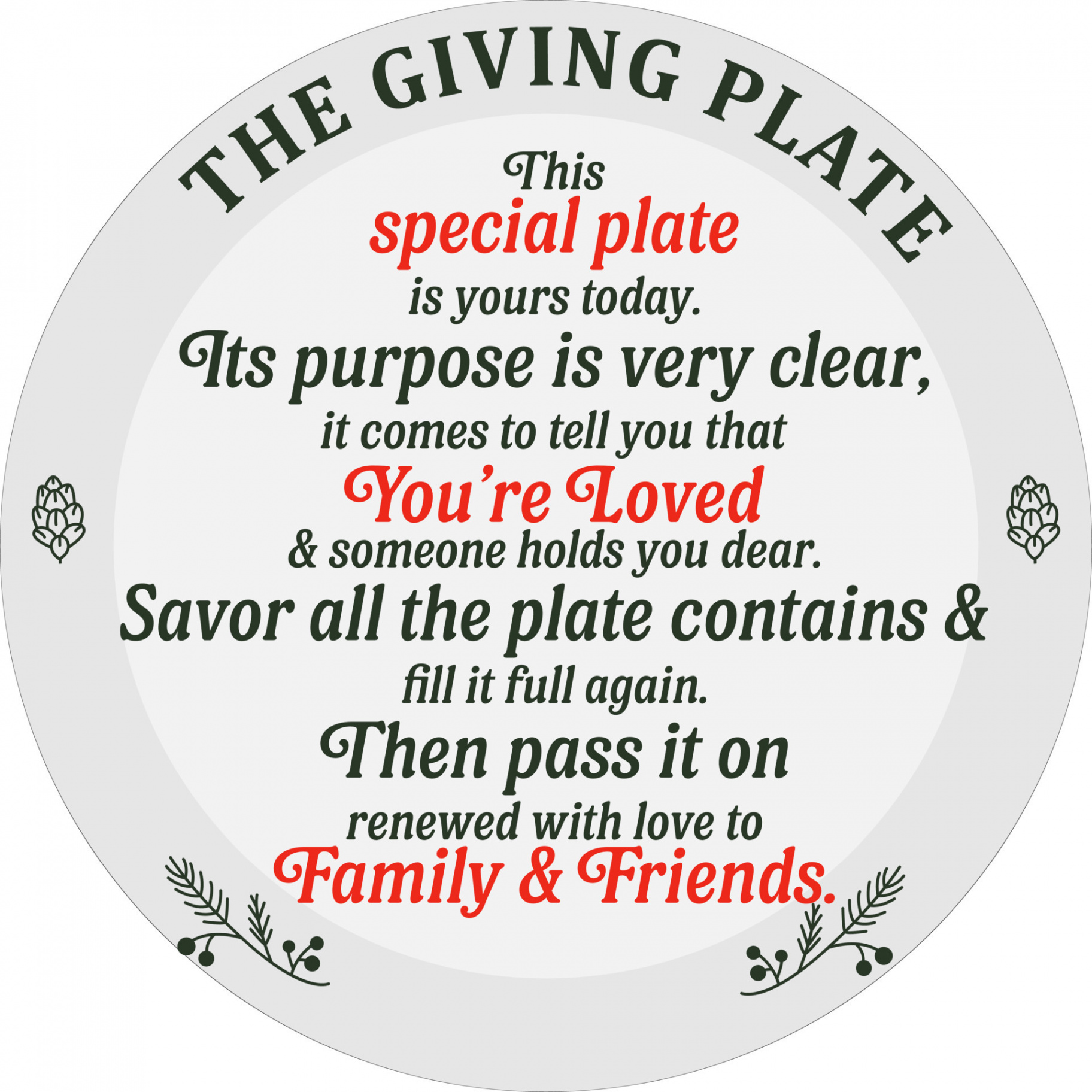 Christmas giving plate tradition vector text design