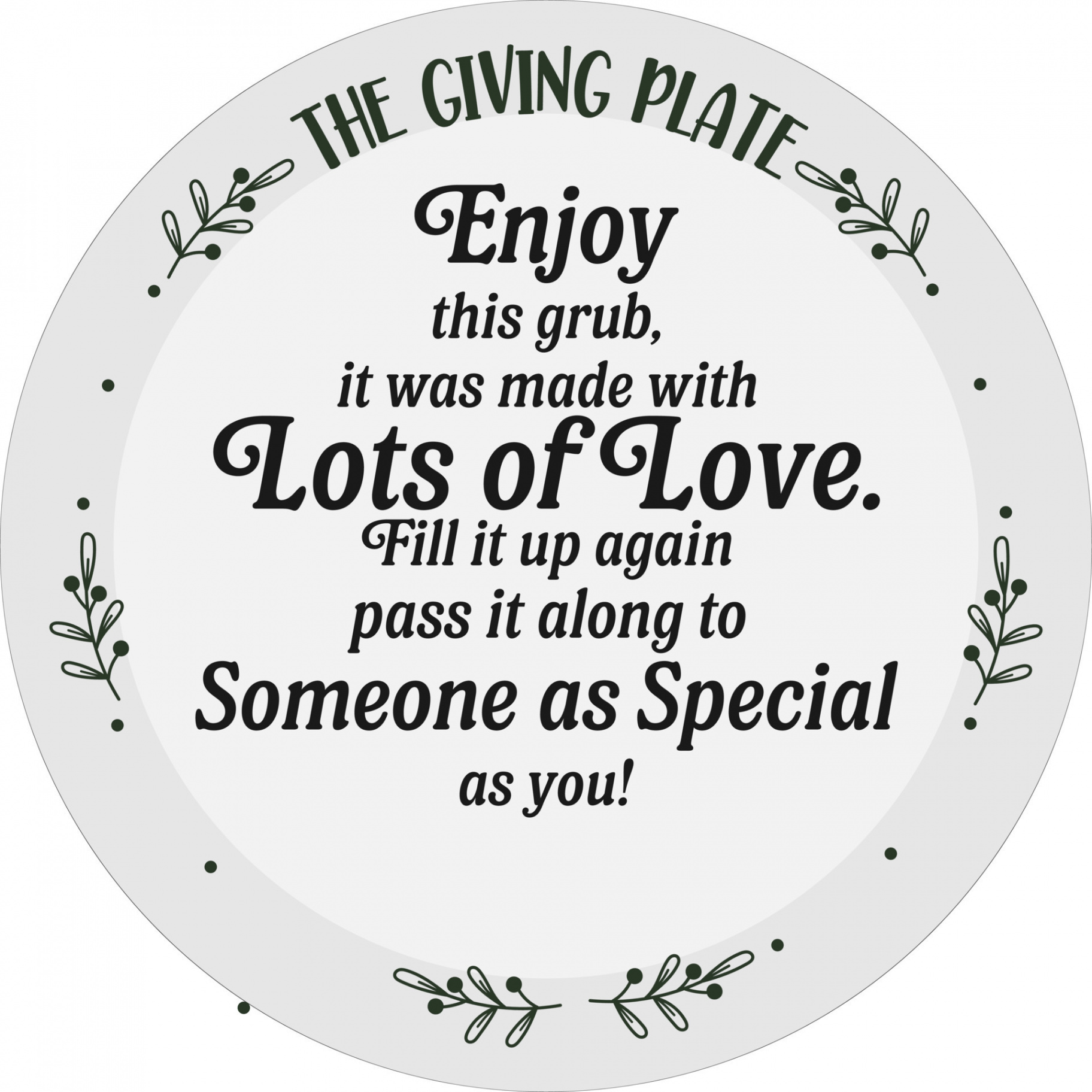 Christmas giving plate tradition vector text design