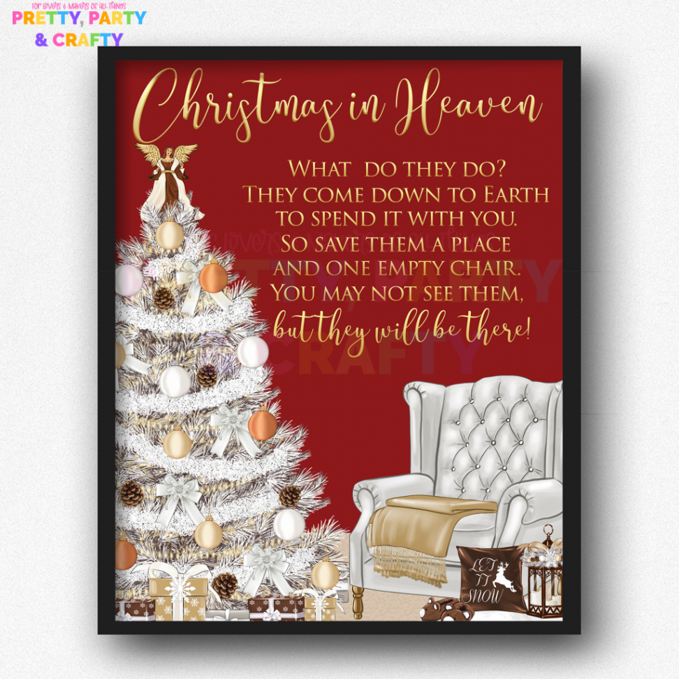 Christmas in Heaven Poem - Pretty Party & Crafty