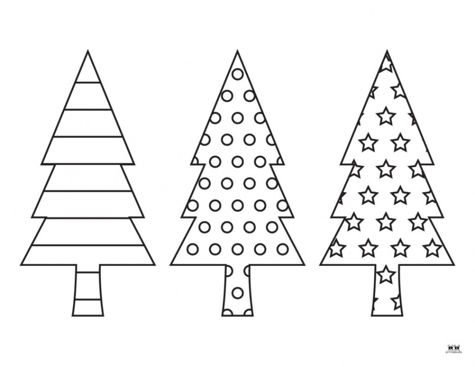 Christmas Tree Coloring Pages & Templates -  FREE Printables