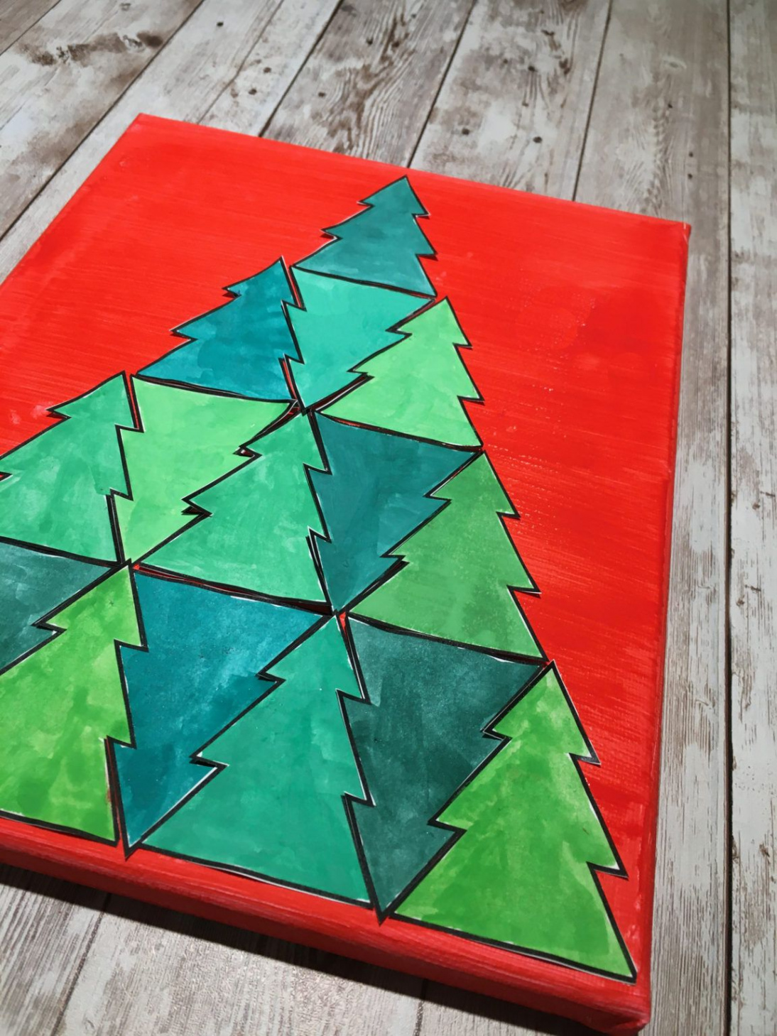 Christmas Tree Tessellation Printable  Christmas tree art