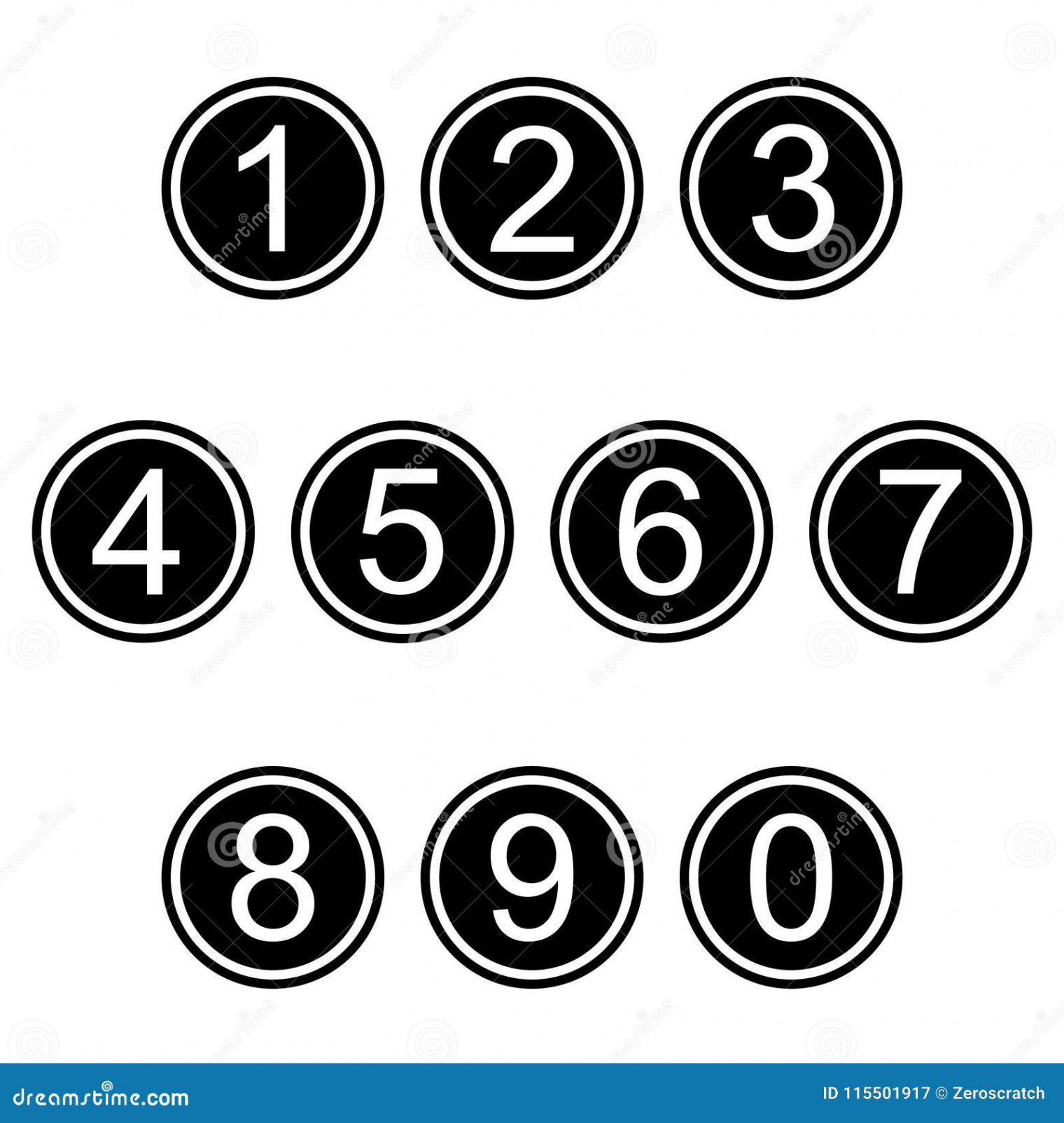 Circle Numbers Stock Illustrations – , Circle Numbers Stock