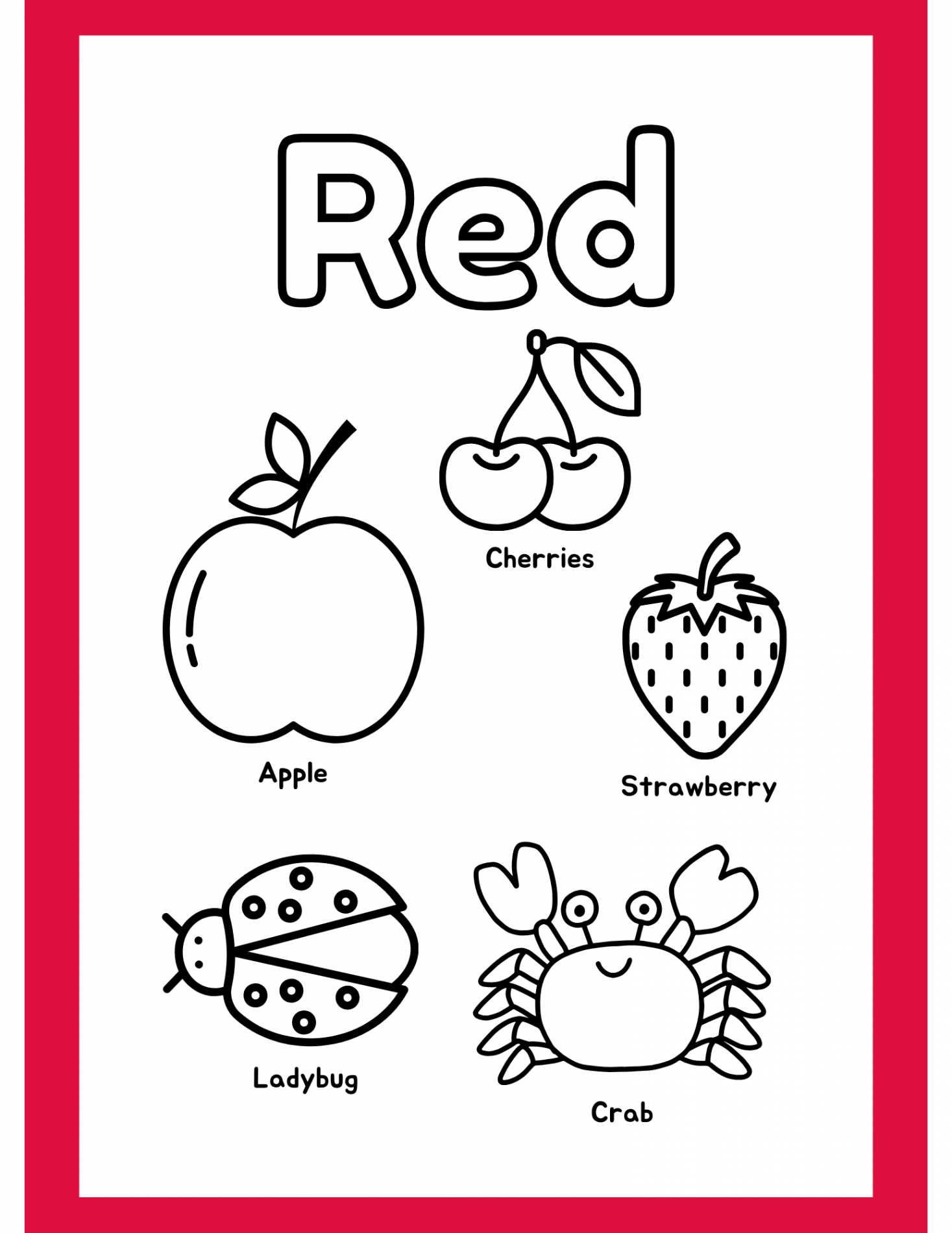 Coloring pages, fruits, vegetables, animals and others - Freebie