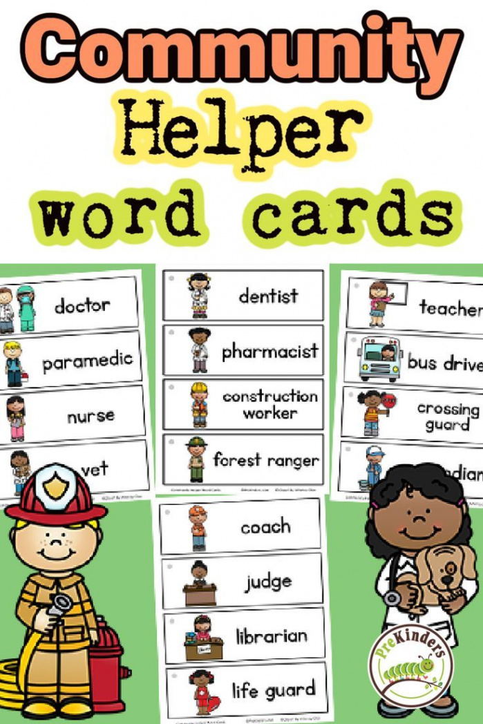 Community Helper Word Cards  Community helpers worksheets