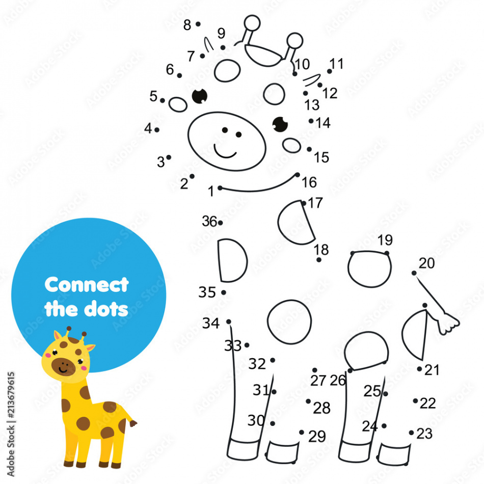 Connect the dots children educational drawing game