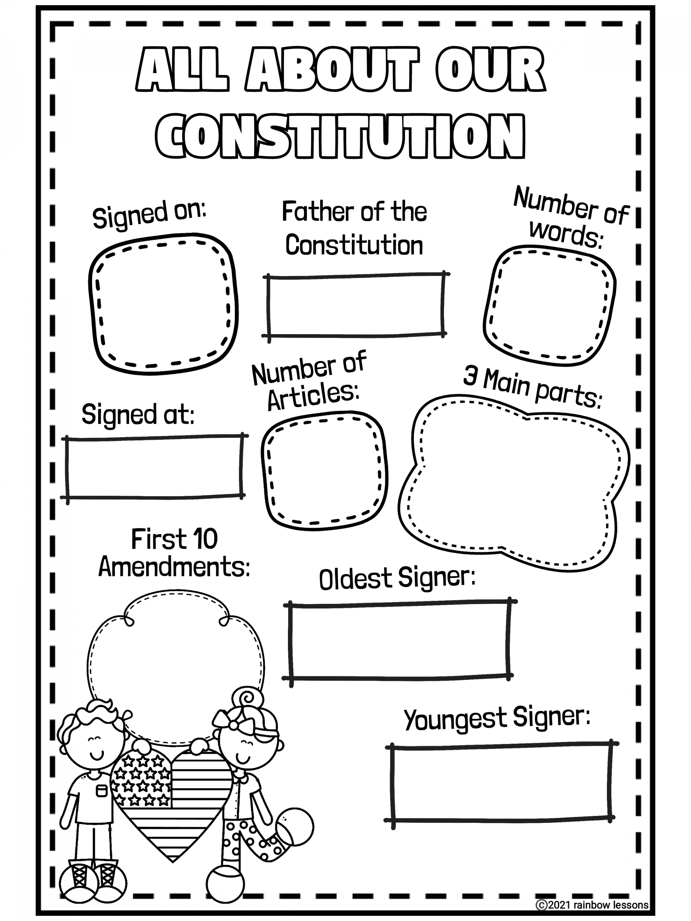 Constitution Day Crafts  Constitution Day Writing