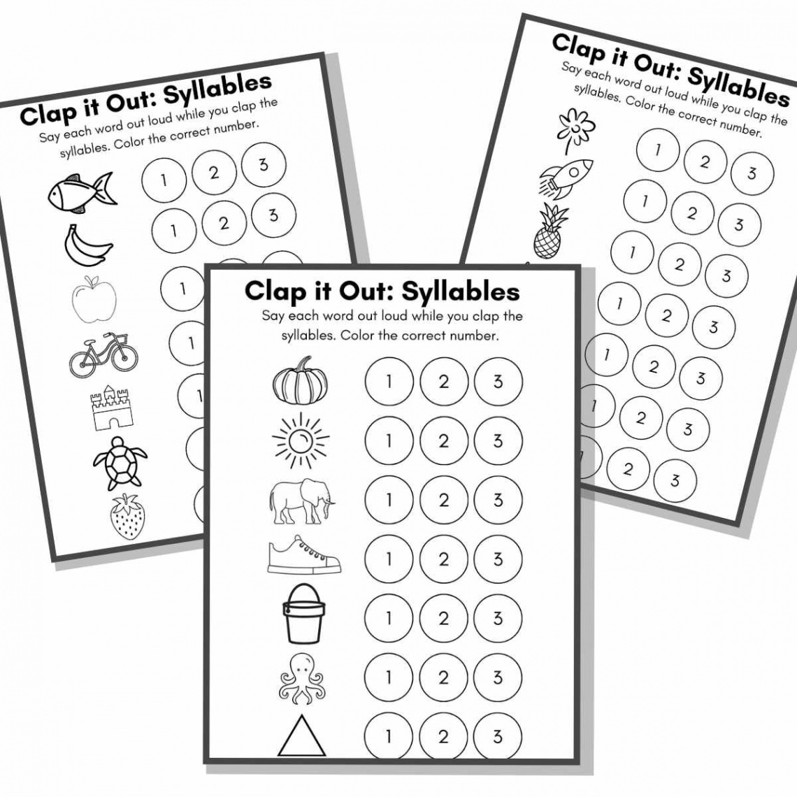 Counting Syllables Clapping Worksheets - Literacy Learn