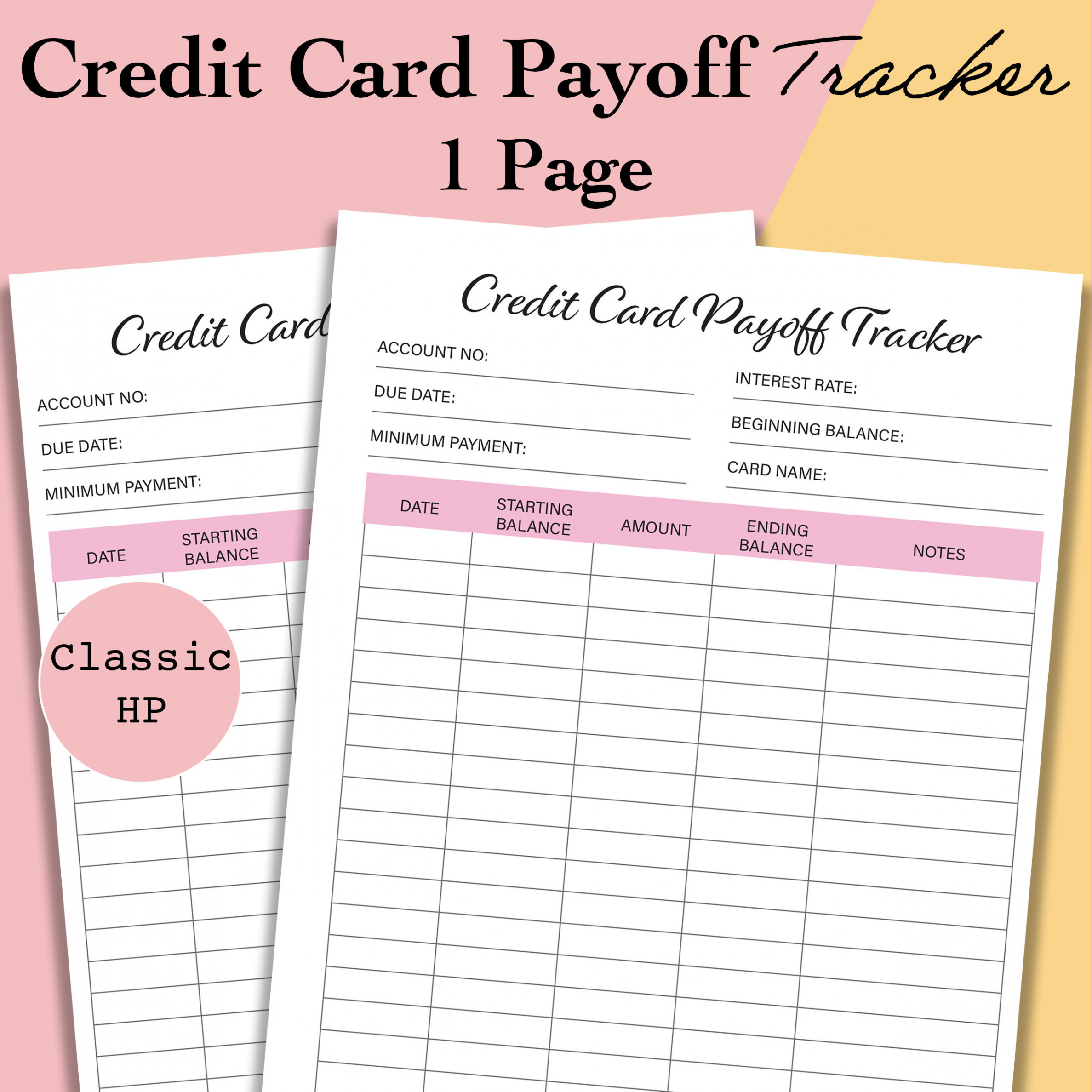 Credit Card Payoff Tracker PDF Kreditkartenzahlung - Etsy