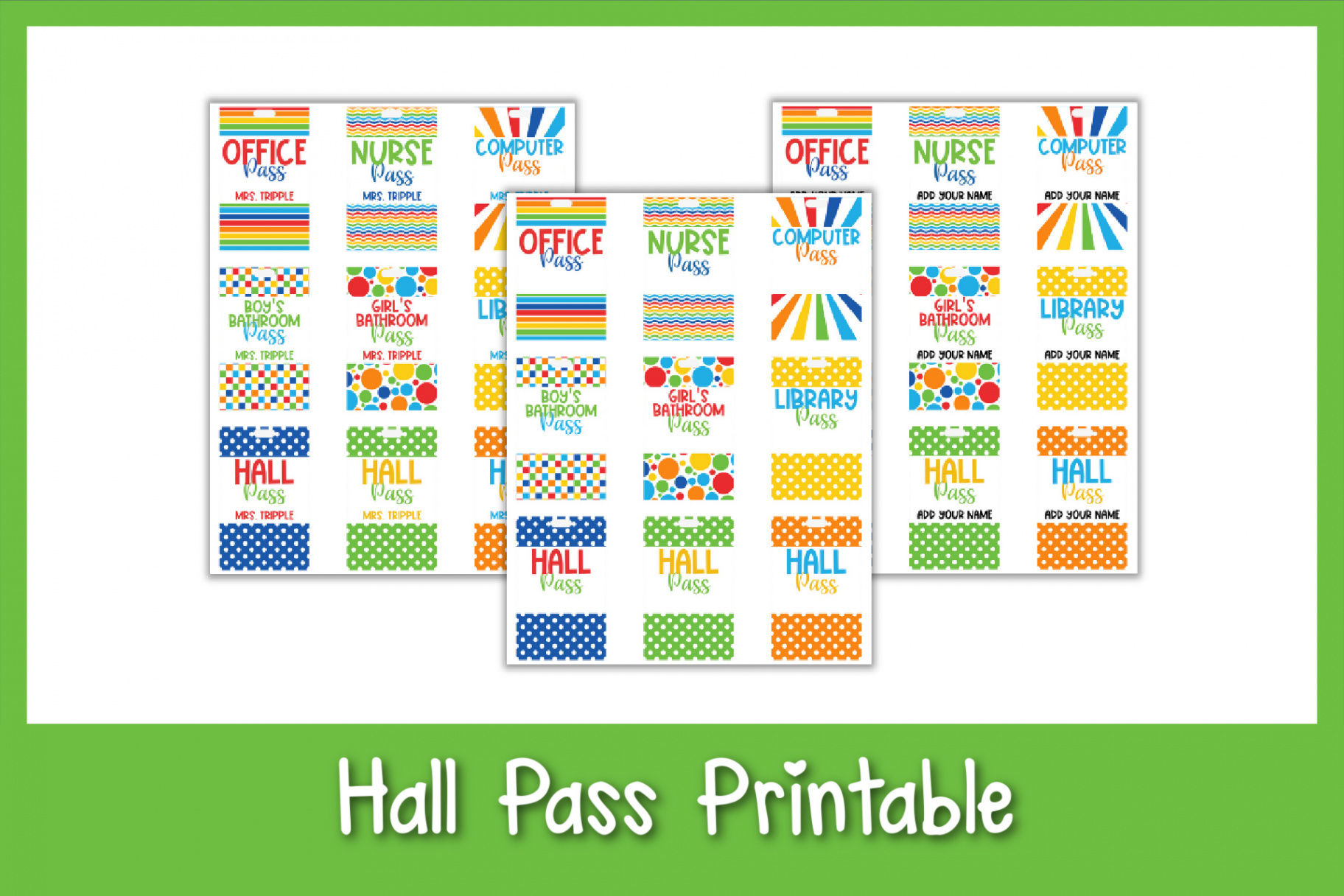 Cute & Free Printable Hall Pass Templates