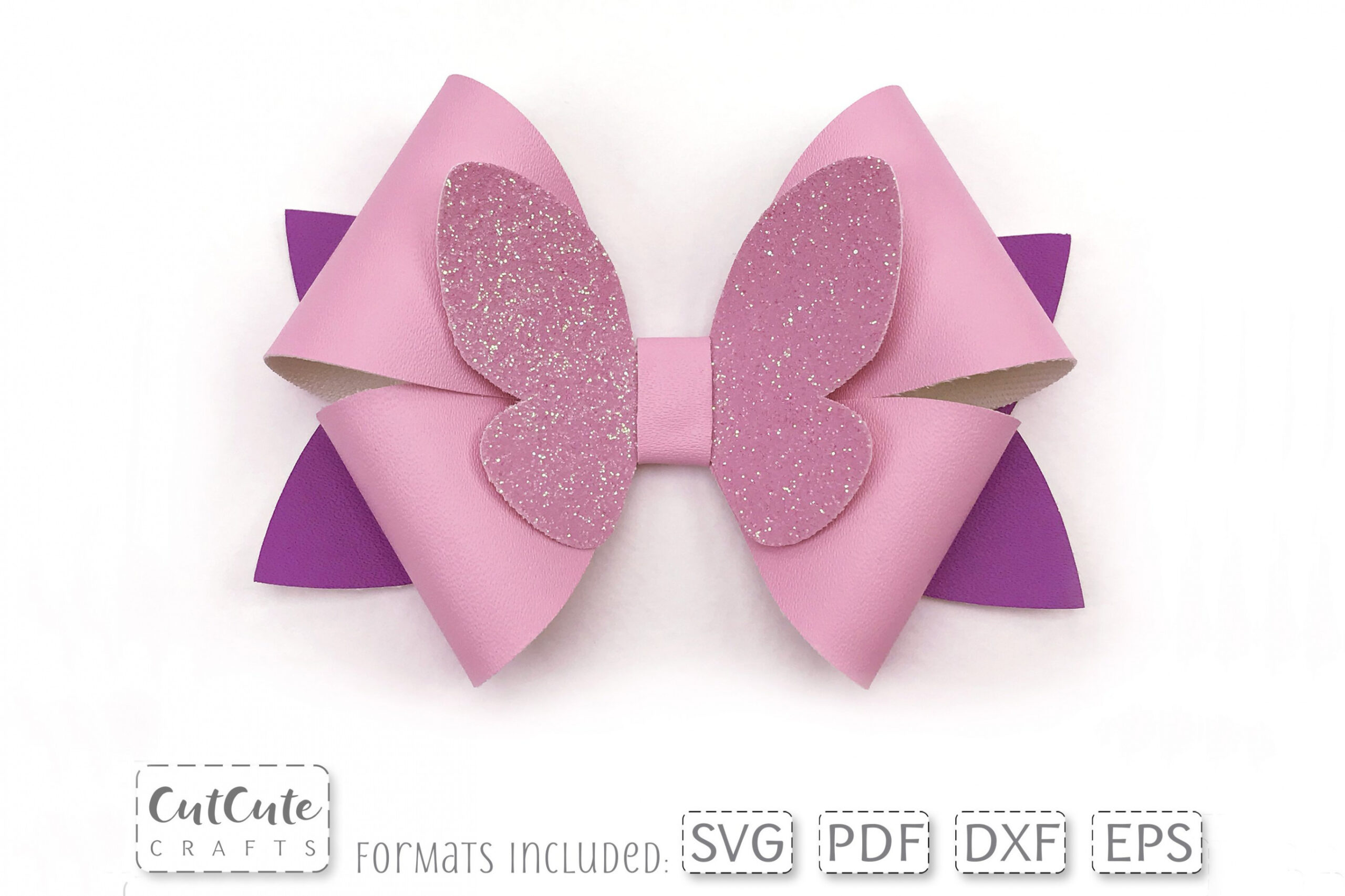 Cute Butterfly Bow SVG cut files, Hair Bow template