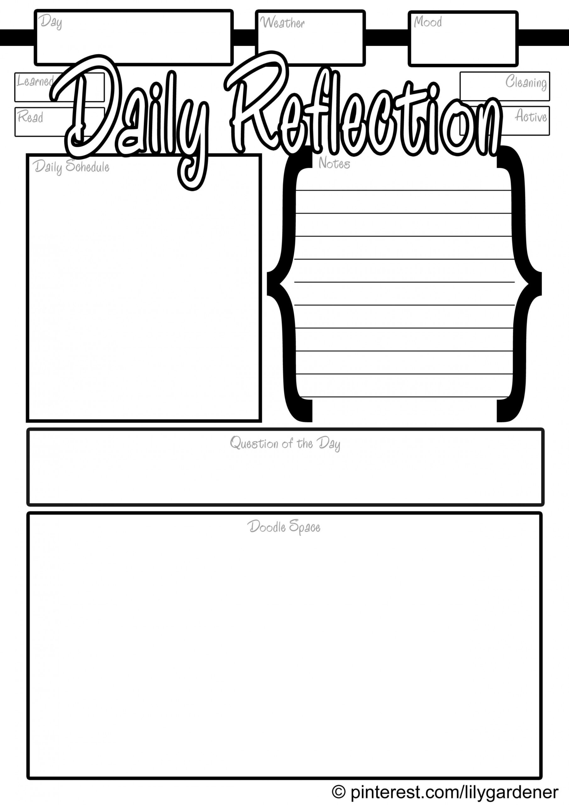 Daily Reflection template in high resolution, free and printable