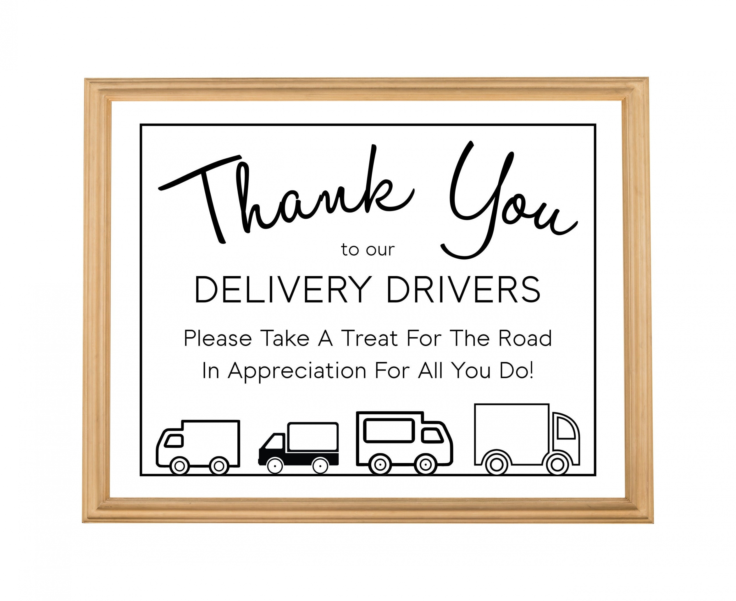 Delivery Driver Appreciation Thank You Printable Front Door - Etsy