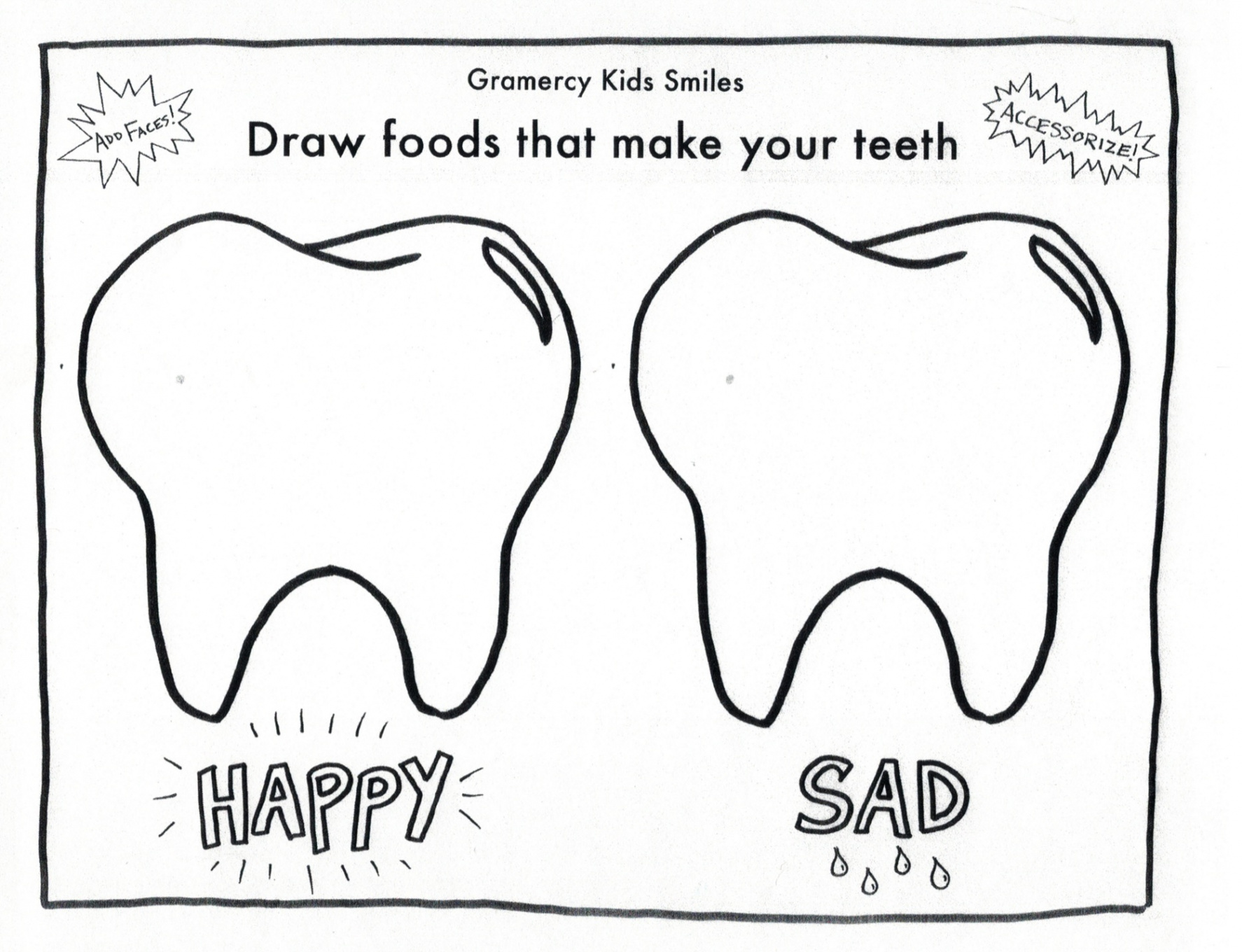 Dental Hygiene Worksheets for Kids  Gramercy Kids Smiles