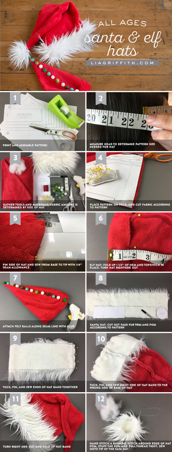 DIY Santa Hat Sewing Template