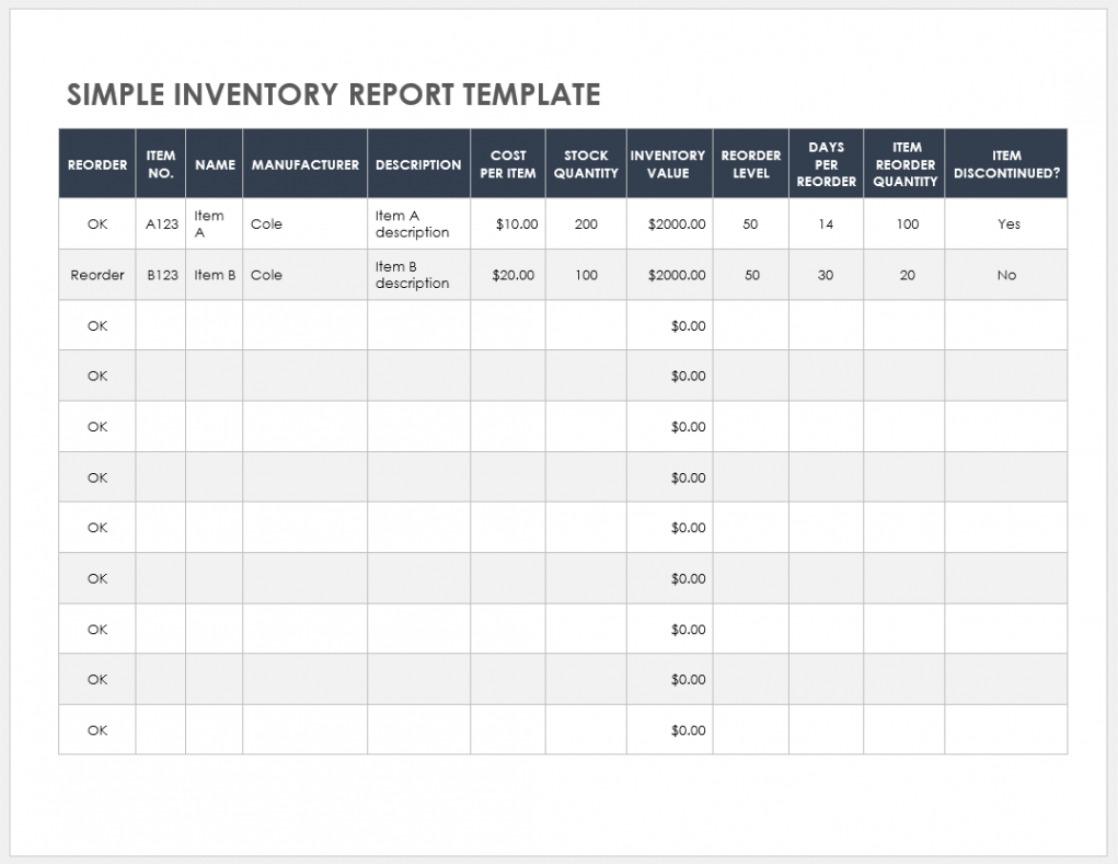 Download Free Inventory Report Templates  Smartsheet