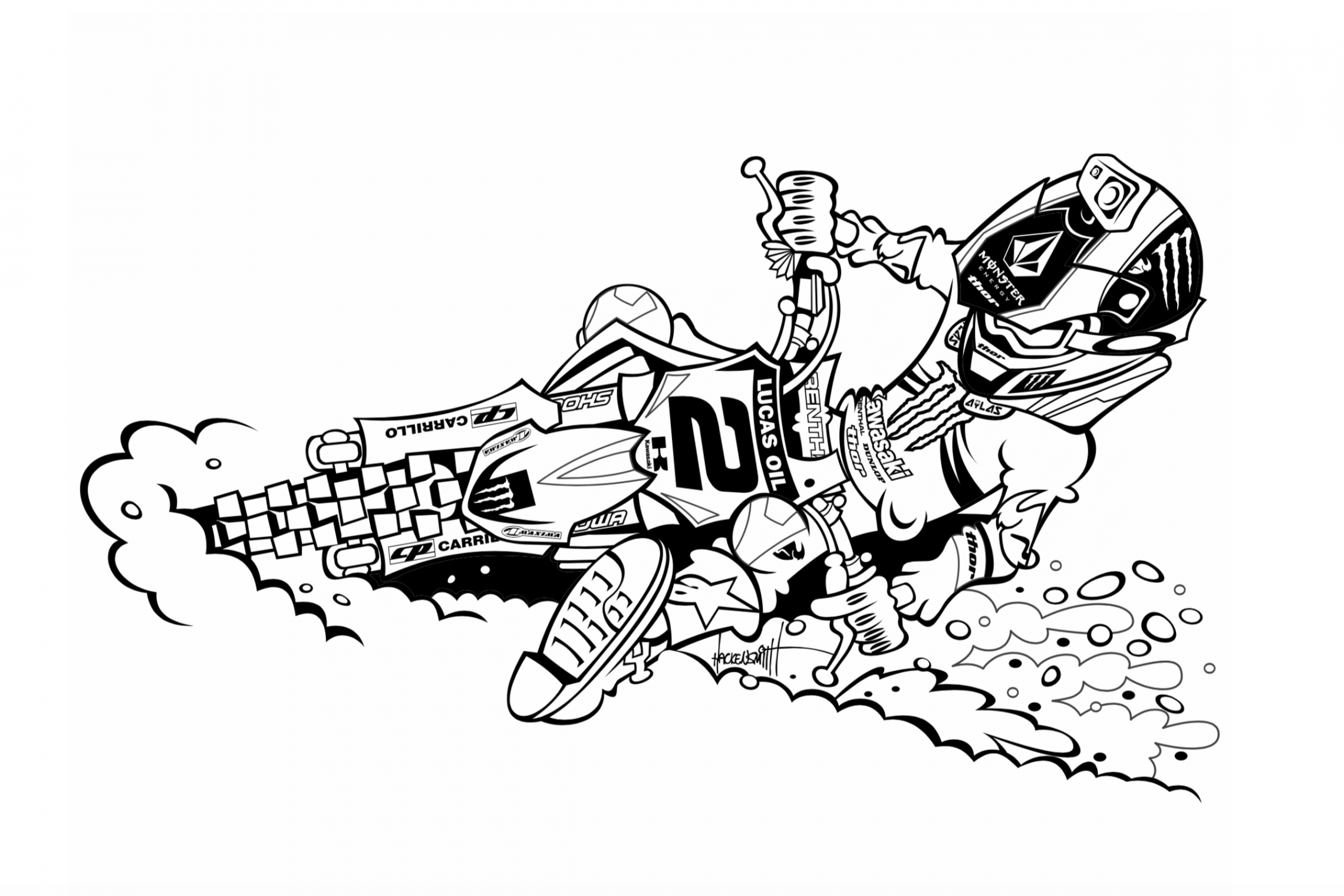 Downloadable Motocross Coloring Pages for Kids - Racer X