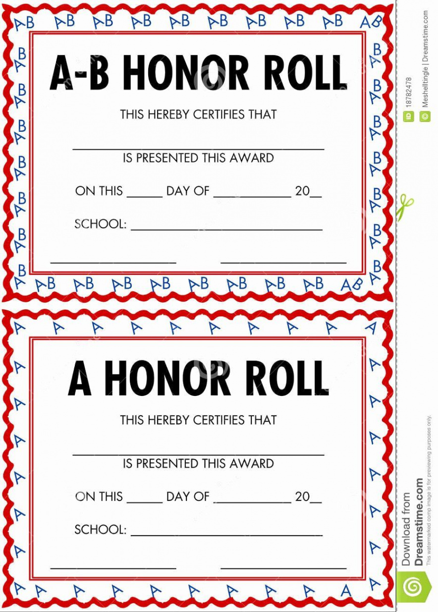 Downloadable Printable Free Editable Honor Roll Certificate