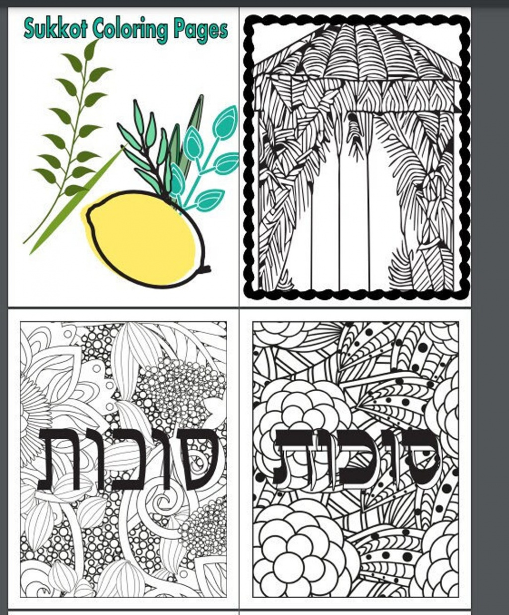 Downloaden und drucken Sie Sukkot Malvorlagen Digitale - Etsy