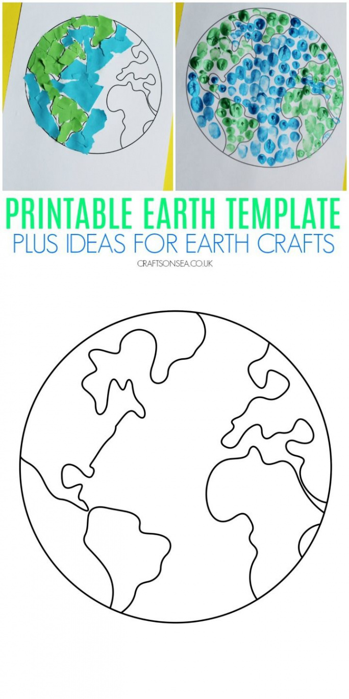 Earth Template FREE Printable PDF  Earth day crafts, Earth