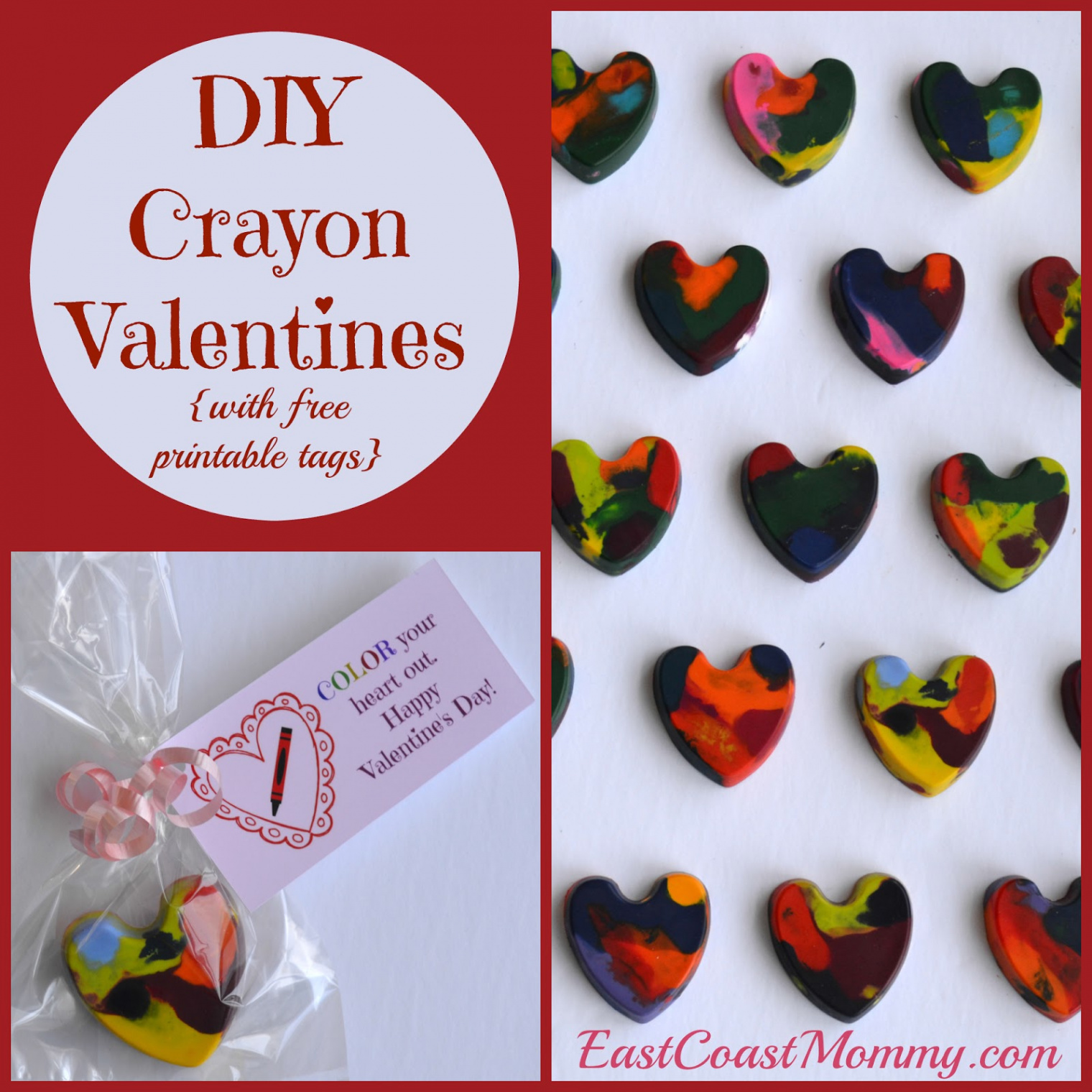 East Coast Mommy: Crayon Valentines with free printable tags